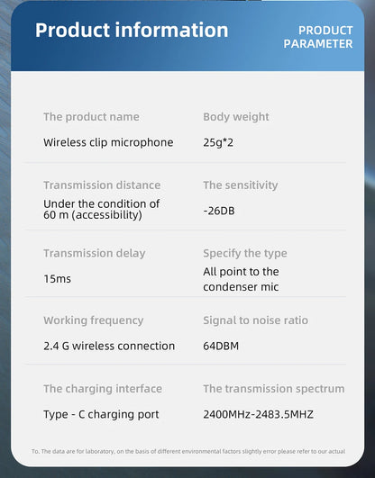 2 In 1 Lavalier Microphone Wireless Live Broadcast
