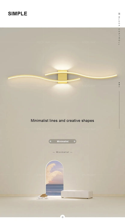 Moder LED Wall Lamp Long Strip led Wall Sconce Living Room TV Background Decor Bedroom Stair Home Indoor Lighting Fixture