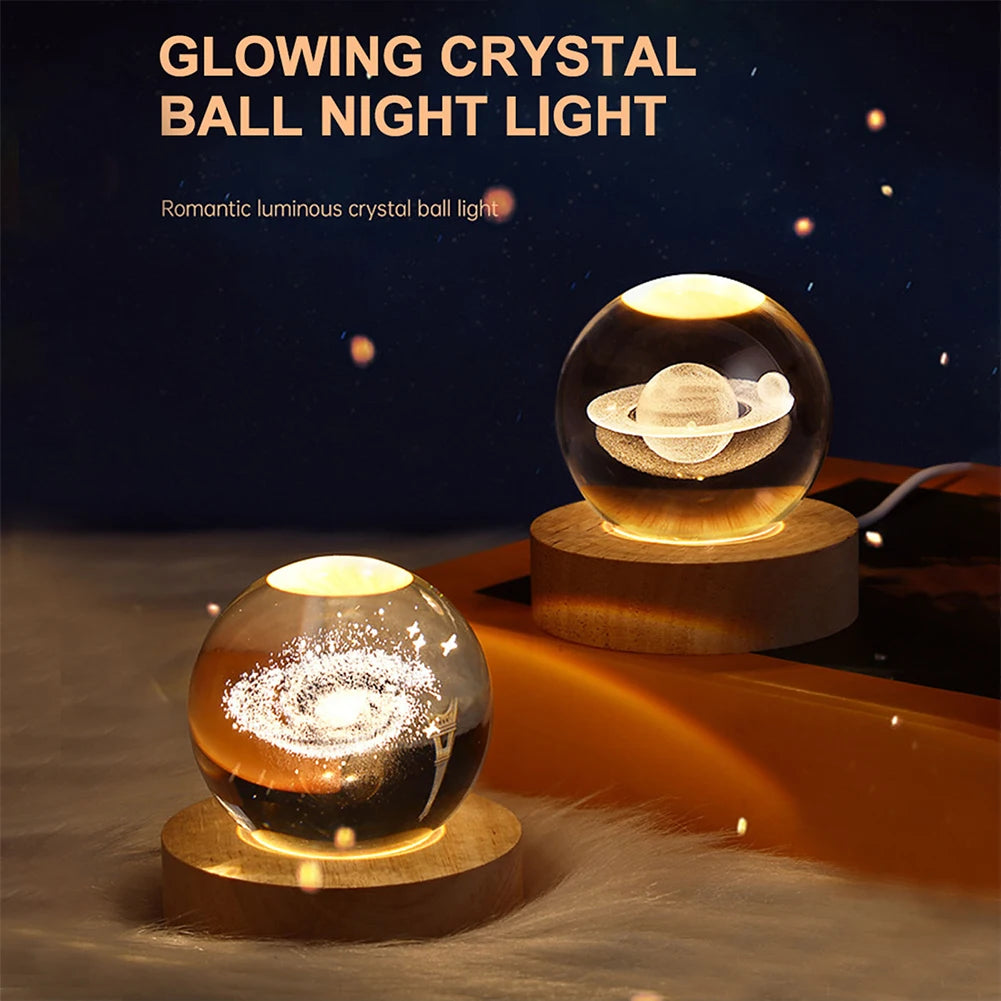 3D Cozy Crystal Atmosphere plasma ball with Galaxy and Planetary Projections