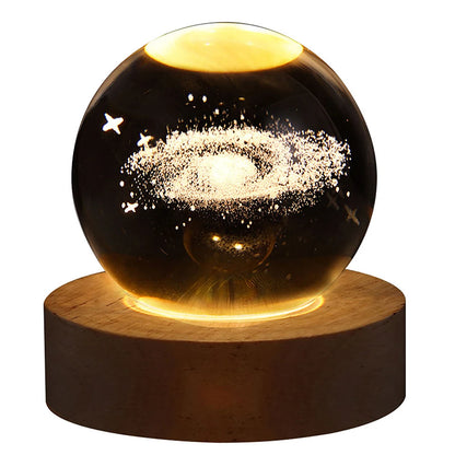 3D Cozy Crystal Atmosphere plasma ball with Galaxy and Planetary Projections