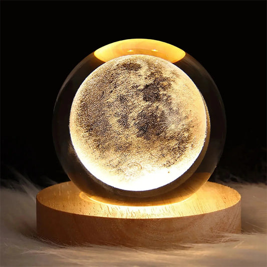 Crystal Ball Lamp with Galaxy and Planetary Projections with Cozy Atmosphere plasma