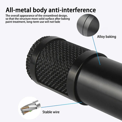 Professional Studio Microphone for Podcast Recording Live Streaming